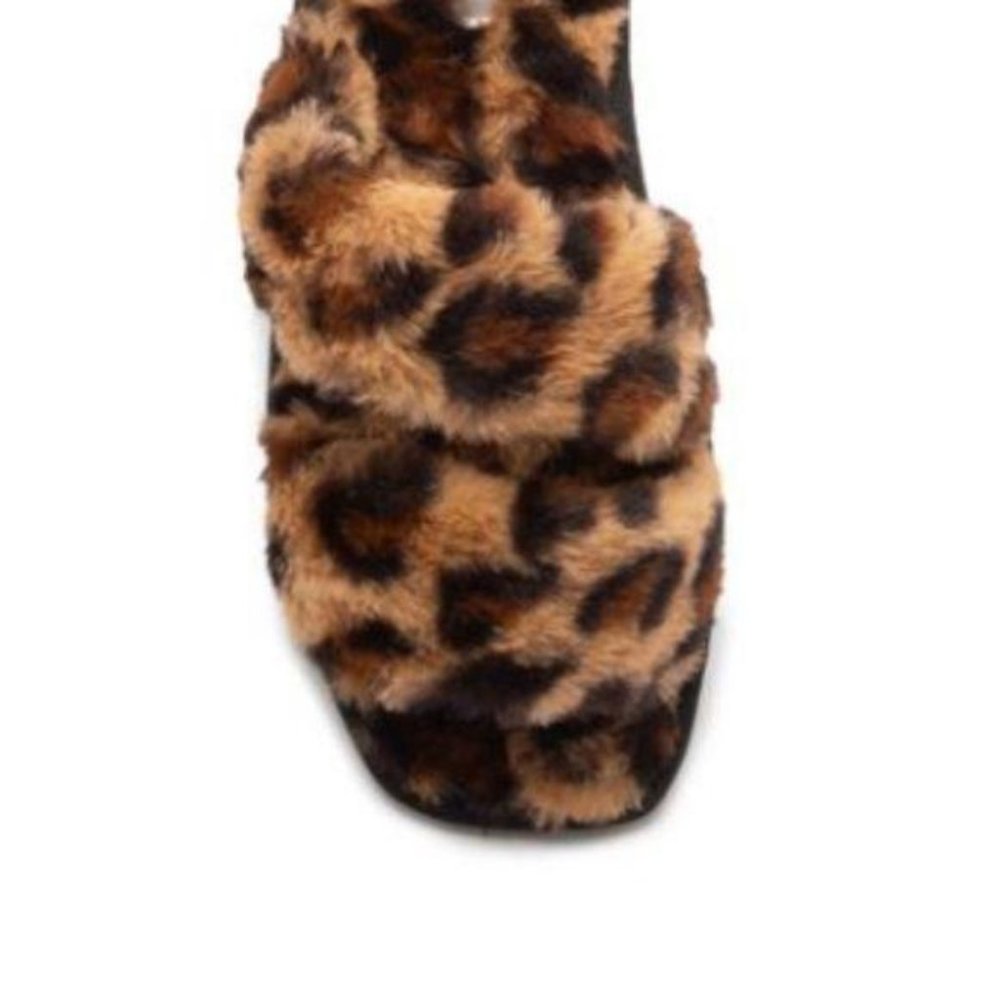 Square Toe Leopard Slippers - Picture 3 of 5